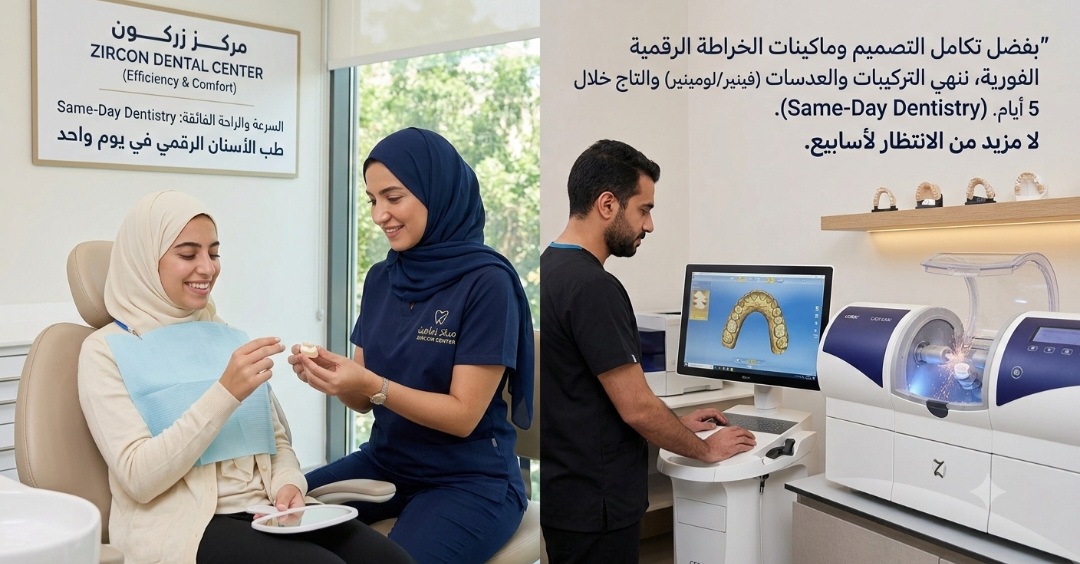 السرعة والراحة الفائقة - طب الأسنان الرقمي في يوم واحد بمركز زركون