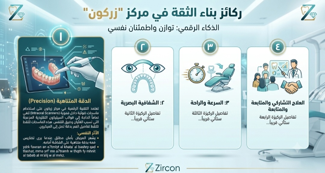 الدقة المتناهية بتقنية CAD/CAM في مركز زركون - أفضل مركز أسنان في اليمن